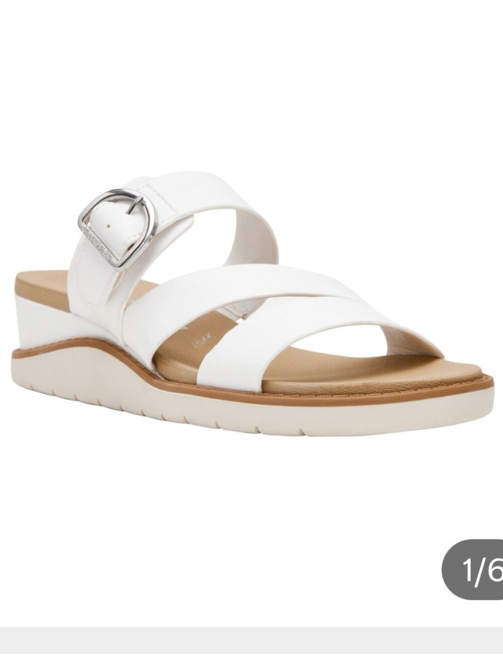 (6)Anne Klein Ladies  Three‑Strap Slide with Buckle